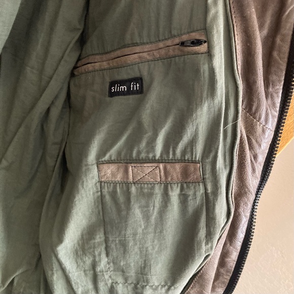 Brown Lamb Leather Zipper Jacket by Overland - Picture 9 of 16